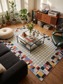 Mosaic Blue Geometric Rug