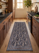 Indigo Ivy Pattern Bohemian Rug