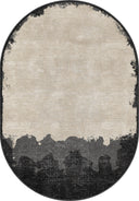 Coal Hills Black Beige Modern Rug
