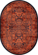 Ruby Passion Embroidery Red Classic Bordered Rug
