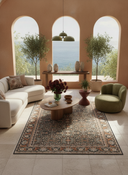 Palace Garden Anthracite Classic Bordered Rug
