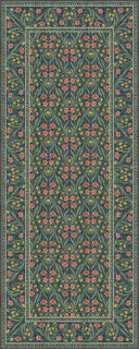 Royal Garden Green Floral Rug