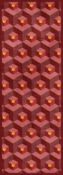 Honeycomb Red Geometric Rug