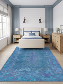 Spring Distressed Turquoise Modern Rug