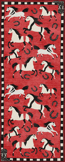Red Horses Animal Print Rug