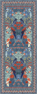 Confidant Garden Blue Animal Print Rug