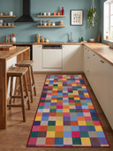 Rainbow Checkerboard Modern Rug