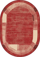 Ocak Terracotta Geometric Bordered Rug