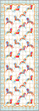 Colorful Horses Kids Room Rug
