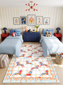 Colorful Horses Kids Room Rug
