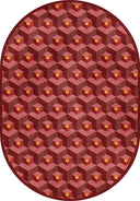 Honeycomb Red Geometric Rug