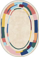 Carnival Geometric Bordered Rug