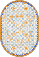 Mosaic Blue Kids Room Rug