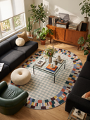 Mosaic Blue Geometric Rug