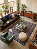 Indigo Ivy Pattern Bohemian Rug