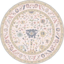 Stylized Palmette Cream Classic Bordered Rug