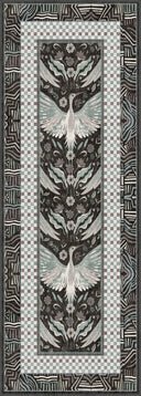 Stork Anthracite Gray Animal Print Rug