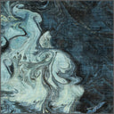 Ebru Blue Abstract Rug