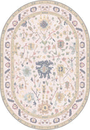 Stylized Palmette Cream Classic Bordered Rug