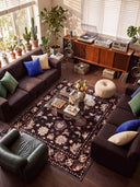 Sultan's Garden Black Classic Bordered Rug