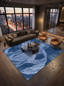 Layers Blue Modern Rug