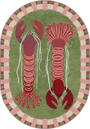 Red Lobsters Animal Print Rug