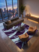 Flow Purple Modern Rug