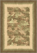 Camouflage Green Modern Bordered Rug