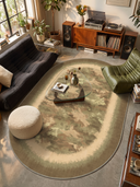 Camouflage Green Modern Bordered Rug