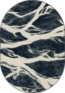 Flow Navy Modern Rug