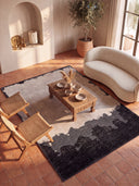 Coal Hills Black Beige Modern Rug