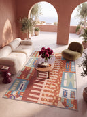 Avant-garde Terracotta Geometric Rug