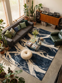Flow Navy Modern Rug