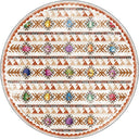 Cute Mascots Cream Patterned Kids Rug