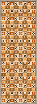 Colorful Motifs Orange Kilim Rug