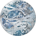 Cherry Blossom Dance Blue Floral Rug