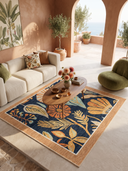 Autumn Light Navy Floral Rug