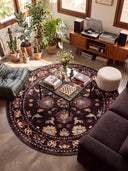 Sultan's Garden Black Classic Bordered Rug