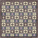 Colorful Motifs Anthracite Kilim Rug