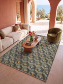 Honeycomb Green Geometric Rug