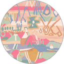 Duru Ethnic Pink Modern Rug
