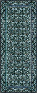 Mirrored Rose Blue Floral Classic Rug