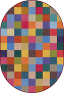 Rainbow Checkerboard Modern Rug