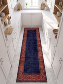 Ruby Passion Navy Classic Bordered Rug