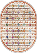 Cute Mascots Cream Patterned Kids Rug