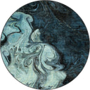Ebru Blue Abstract Rug