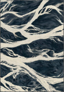 Flow Navy Modern Rug