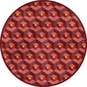 Honeycomb Red Geometric Rug