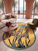 Giraffe Garden Animal Print Rug