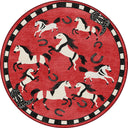 Red Horses Animal Print Rug